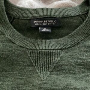 Banana Republic Organic Cotton Crewneck Sweater - Forest Green